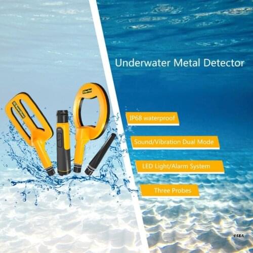 Underwater Fully Waterproof Metal Detector w/ 3 Probe Pulse High Sensitive Portable Handheld Pulse 60m Diving Treasure