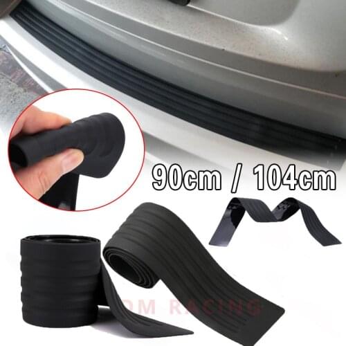 Universal 104*9cm Car Trunk Door Sill Plate Protector Rear Bumper Guard Rubber Mouldings Pad Trim Cover Strip Car Styling