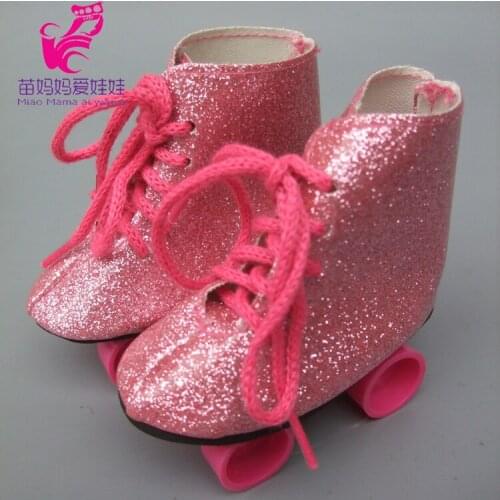 Pink Snow Boots Shoes for 18 inch Girls Dolls skating shoes for baby doll gifts
