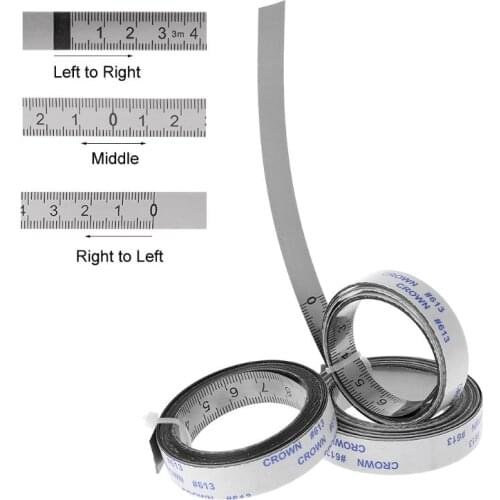 Stainless Steel Miter Track Tape Measure Self Adhesive Metric Scale Ruler 1M-3M for T-track Router Table Saw Woodworking Tool