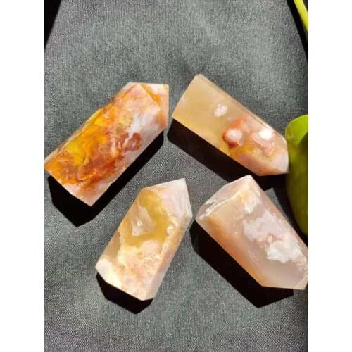 30-40mm Cherry Blossom Agate Wand Points Polished Natural Stones And Crystals Healing Gemstones For Home Decoration