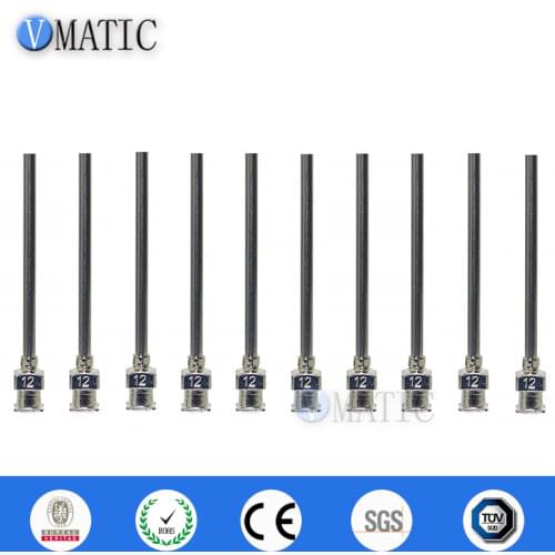 High Quality 12Pcs 12G 1.5'' Blunt Stainless Steel Dispensing Adhesive Glue Dispenser Syringe Needle 1-1/2 Inch