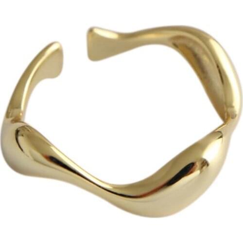 ZEMIOR 925 Sterling Silver Ring For Feminine Fine Jewelry Adjustable Hand Made Minority Waves Madam Rings Hot Star Products