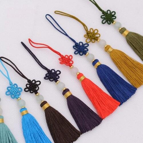 10pcs/lot Diy Chinese Knot Colorful Silk Tassel Curtain Tassel Fringe Rayon Thread Long Beads Tassel
