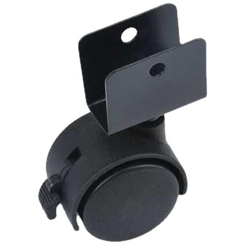2pcs 1.5 inches 2 inches Black Plastic Angle Brake Swivel Office Chair Wheels Furniture Caster Rolling Roller