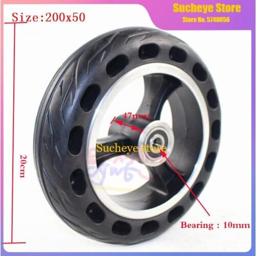 200*50 Electric Scooter Solid Tyre with Wheel Hub 8 Inch Scooter 200x50 Tyre Solid Electric Vehicle Aluminium Alloy Wheel Tire