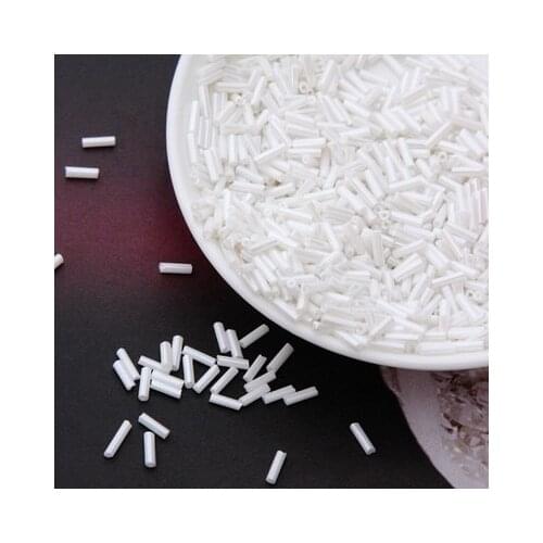 2017 Hot Sale 2*6MM 60G/1440Pcs Silver Core Czech Glass Seed Bugle Beads Jewelry Garment Accessories White