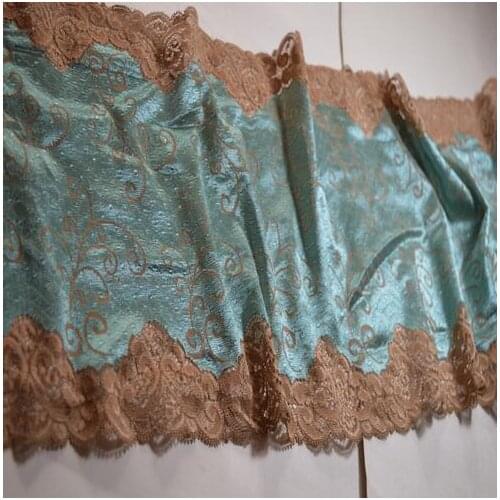 5 Meters New Arrival 25cm Width Vintage Green Lace Fabric DIY Crafts Sewing Suppies Decoration Accessories Elastic Lace Trim