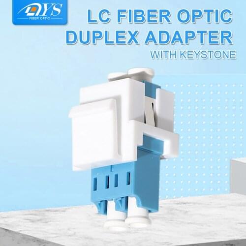50pcs LC UPC-LC UPC Duplex Single-mode Fiber Optic Adapter Optical Fiber Coupler With Keystone