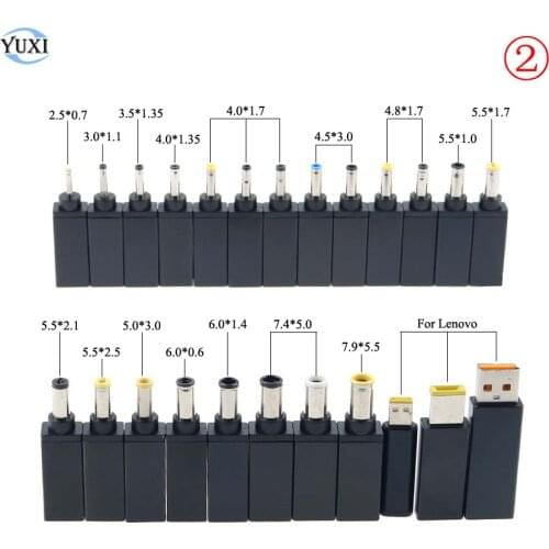 YuXi Laptop PD Power Adapter DC Plug USB Type-C Female to 5.5*2.1 5.5*2.5mm 7.4x5.0 Male Jack Converter for Lenovo Asus HP Dell