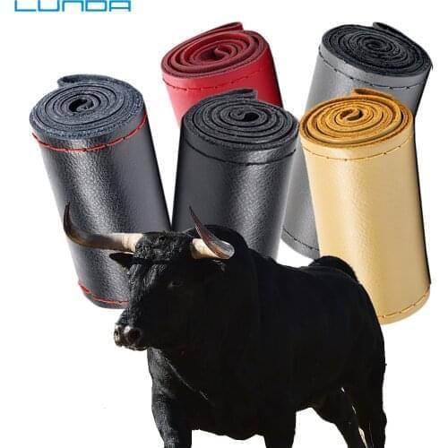 Special grade Genuine leather Car Steering Wheel Covers 38cm Universal Anti-slip Breathable Ultra soft Cowhide for Toyota, BMW