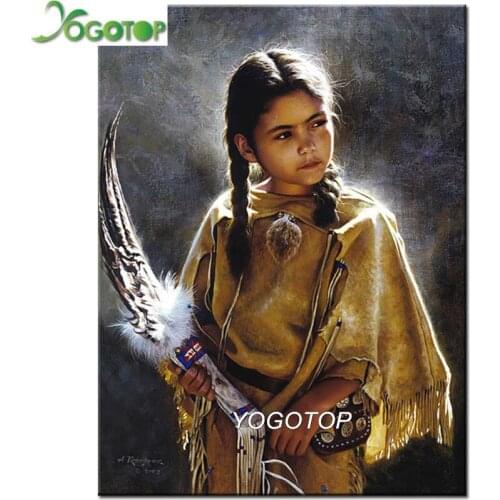 YOGOTOP Diamond Embroidery Indian girl Decor Diy Diamond Painting 5D Full Square Round Rhinestone Mosaic painting YY293