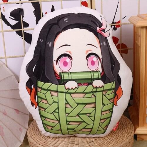 Anime Demon Slayer Kimetsu no Yaiba Kamado Nezuko Cosplay Doll Plush Stuffed Cushion Throw Pillow Toy Gift NEW Nezuko Tanjirou