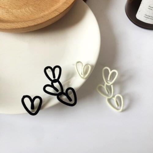 Black Velvet Hearts Designer Earrings Korean Fashion Earrings for Women 2020
