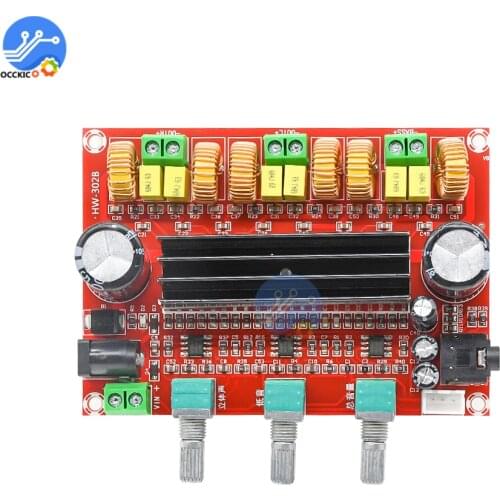 DC 12V-24V TPA3116D2 50Wx2 + 100W 2.1 3 Channels Digital Subwoofer Amplifier Board Module Power Audio Amplifier For Speakers