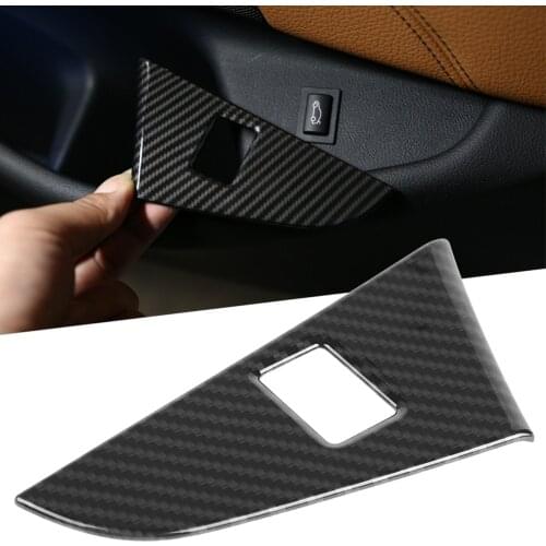 For BMW 5 Series G30 2017-2018 Carbon Fiber Color Car Interior Tail Door Switch Frame Cover Trim Sticker Left Hand Drive