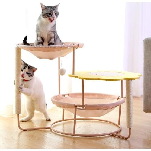 Double-layered three-story can be dismantled marching bed cat nest Summer moisture-proof cat bed fun can play anti-cat catch