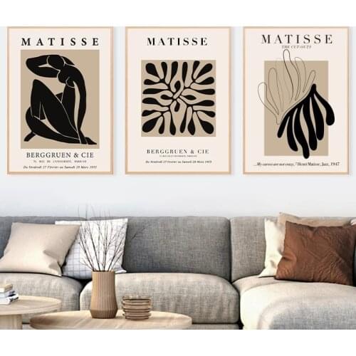 FLORID Henri Matisse Abstract Painting Minimal Illustration Wall Art Canvas Prints Vintage Poster Beige Wall Pictures Home Decor