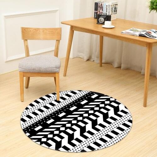 Geometry Round Carpet Computer Chair Hanging Basket Living Room Bedroom Children Rug Home Hallway Decorative Floor Anti-Slip Mat