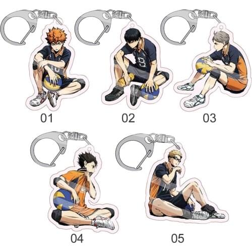 Haikyuu! Karasuno Nekoma Anime Karasuno High School Doomed Battle Metal Keychain For Men Keyring Haikyuu Key Chains