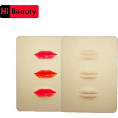 1PC 3D Silicone Three Lips Practice Fake False Skin For Permanent Makeup Tattoo Microblading Training Accessory 3 Lips Skin