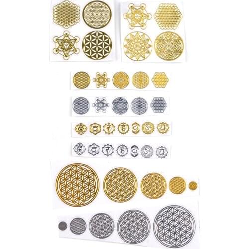 JF050 Metal Copper Paste Orgonite Sticker Flower Life Tree For DIY Resin Jewelry Energy Tower Pyramid Handmade Craft Tools