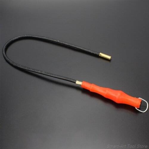 60cm Flexible Magnetic Pickup Tool LED Light Magnet Garage Tool Repair Pick Up Red Plastic Handle Bendable Metal Grabber M02 21