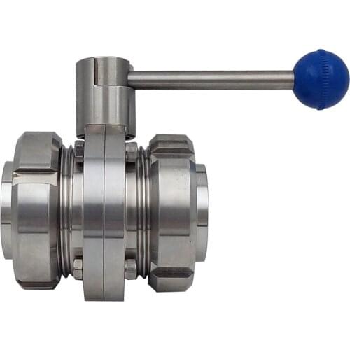 SS304 Butterfly Valve Set S-type Male Thread Sanitary Butterfly Valve Set Manual Butterfly Valve 25mm-108mm