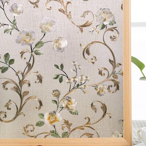 3D Decorative Window Glass Sticker, Vinyl Self-adhesive Window Tint Films ,Stained Window Glass Films for Home Office