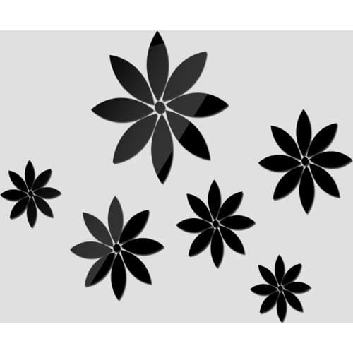 Wall sticker acrylic 3d stickers home dcoration mirror sticker diy modern living room wall flower for wall