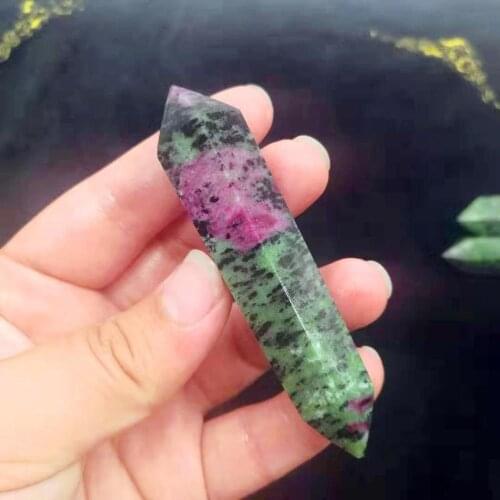 Natural red and green treasure quartz crystal double wand point stones and crystals reiki healing for fountain home decoration