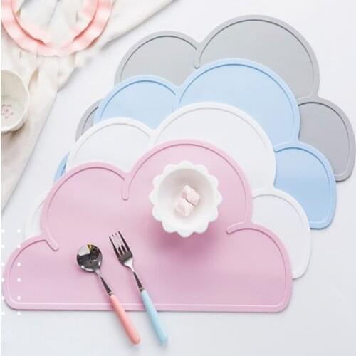 Cloud/Square Shape Placemat Kids Plate Mat Food Grade Silicone Table Pad Waterproof heat insulation Kitchen gadget Easy Cleaning