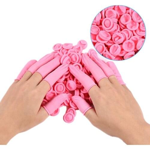 20/50PCS Disposable Gloves Pink Latex Rubber Finger Cots Anti-static Fingertips Protector Gloves for Cleaning