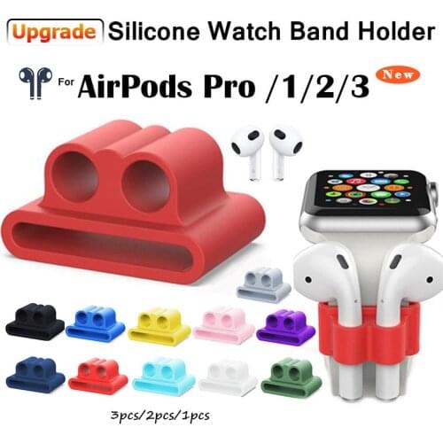 3/2/1pcs Original For Apple Watch Strap Band Holder For Airpods Pro 1 2 Earphone Anti Lost Sport Silicone Case Acccessories