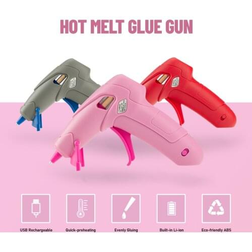 8W High Temp Heater Melt Hot Glue Gun Home DIY Repair Tool Cordless Hot Melt Glue Tool USB Rechargeable for Craftwork DIY Repair