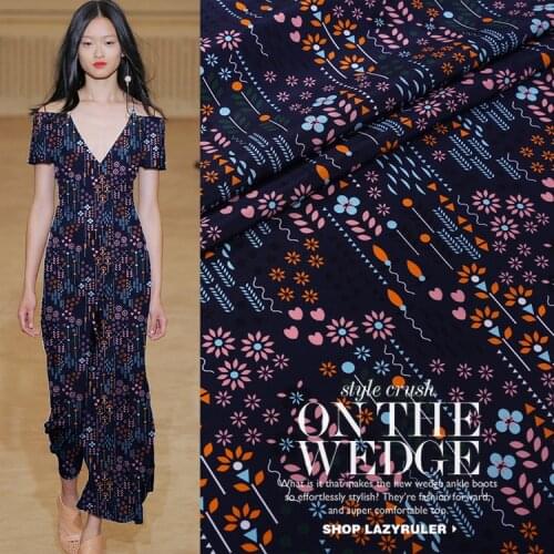 Customized summer digital printing silk crepe de chine fabric 16 mumisan silk crepe de chine dress shirt sewing silk fabric