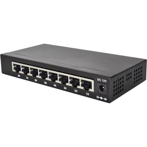 Ethernet Splitter 8-Port Gigabit Heat Dissipation Iron Shell Anti-Shielding Network Switch For PC Router