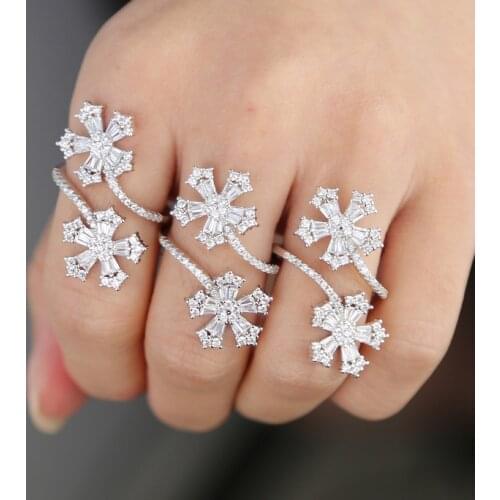 Adjustbale size finger ring with cz wedding ring jewelry for women lady festival wedding engagement ring jewelry