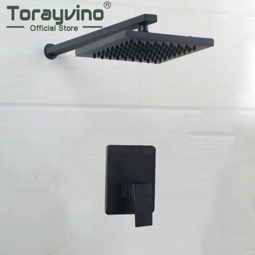 Luxury Black Wall Mounted Bathroom Rainfall shower faucet Set Oil Rubbed Bronze head & hand shower Shower Sets