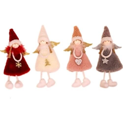 Christmas Decoration Small Pendant Cute Creative Plush Doll Feather Angel Christmas Tree Ornaments