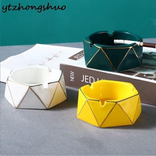 Nordic Creative Gold Depicting Ceramic Cigarette Ashtray Room Home Ashtrays Accessories For Boyfriend Gift Ashtray