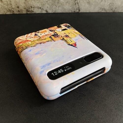 FOR Samsung phone Z flip folding phone case ultra falling Limited Edition case art oil mobile zflip mens new frosting cover