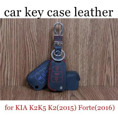 Only Red Premium Quality car key case fit for KIA K2K5 K2(2015) Forte(2016)car key case sewing Hand genuine quality leather