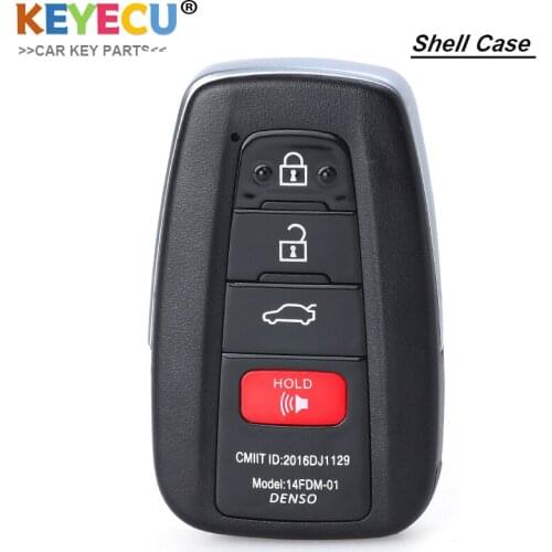 KEYECU Smart Remote Car Key Case Shell for Toyota Camry RAV4 Prius Avalon Prius Prime 16 - 20, Fob 3+1/ 4 Buttons + Insert Blade