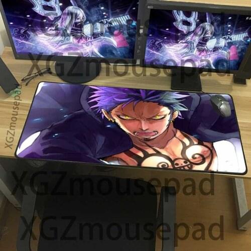 XGZ Large Game Mouse Pad Black Precision Lock Edge Anime One Piece Law Computer Keyboard Custom Table Mat Rubber Non-slip Xxl