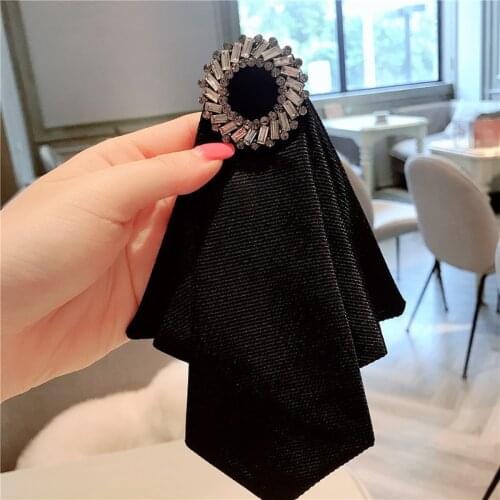 2020 New Korea Style Student Cute Vintage Big Fabric Bow Neck Tie for Girl Women Fashion Party Accessories