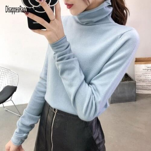 Women Pullover Cashmere Sweater 2020 Knitting Autumn Winter Multi Colors Sexy Turtleneck Elegant Bottoming Ladies Tops