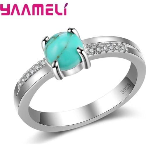 Top Quslity Women Ring With Green Opal Stone Anel 925 Sterling Silver Accessories For Ladies Best Party Gift Jewelry