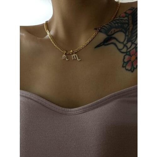2021 Dazan New Letter Pendant High Quality Jewelry 18k Gold Angel 12 Zodiac Necklace Customize Accessories Women Necklace