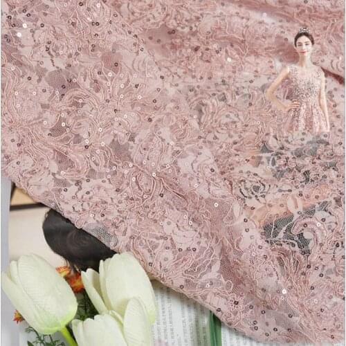 1pcs 122CM width 1m length sequin fabric clothing wedding dress, stagesuit, halter top, dress , sequinsmeshembroidery